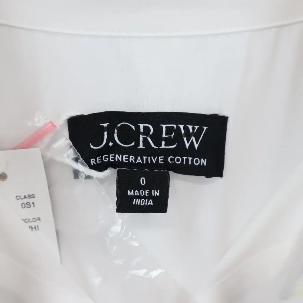 J.Crew Elena Midi Shirtdress Cotton Poplin White Size 0 NWT - Picture 4 of 8